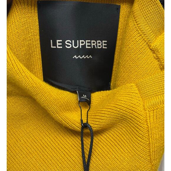 Le Superbe Eve Dress, Knit Stretch Maxi, Body Con, Yellow Halter, Womens Size M - Picture 7 of 10